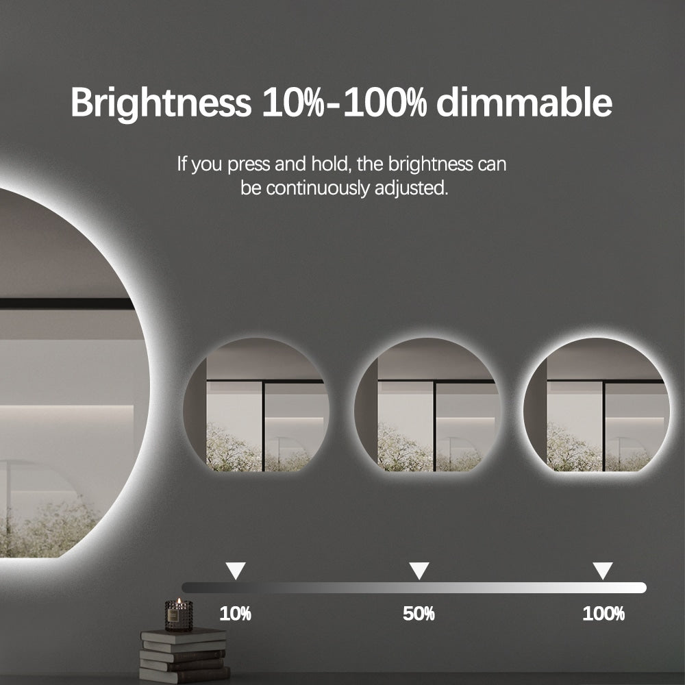 Cassandra Backlit Moon Wall LED Mirror