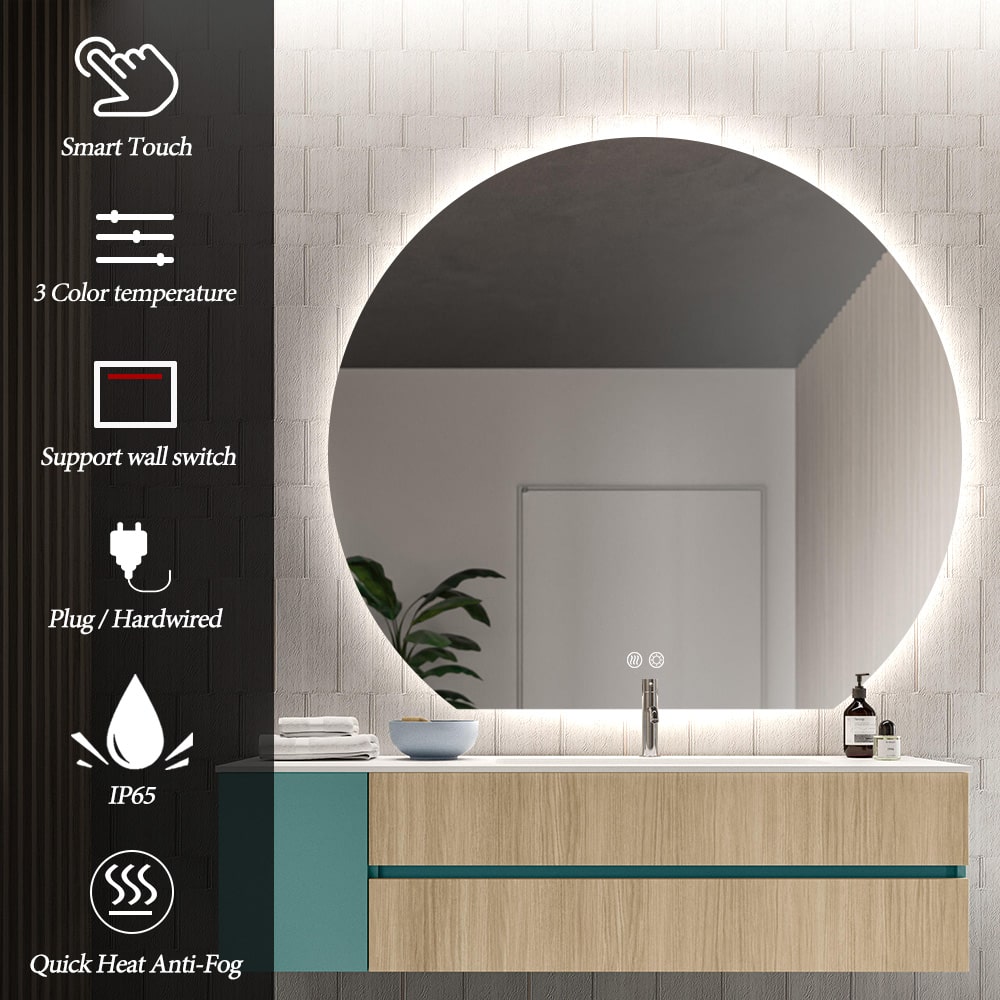 Cassandra Backlit Moon Wall LED Mirror