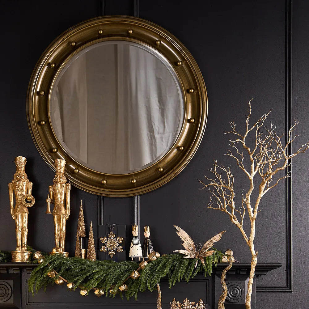 Cassia Round Burnt Gold Wall Mirror