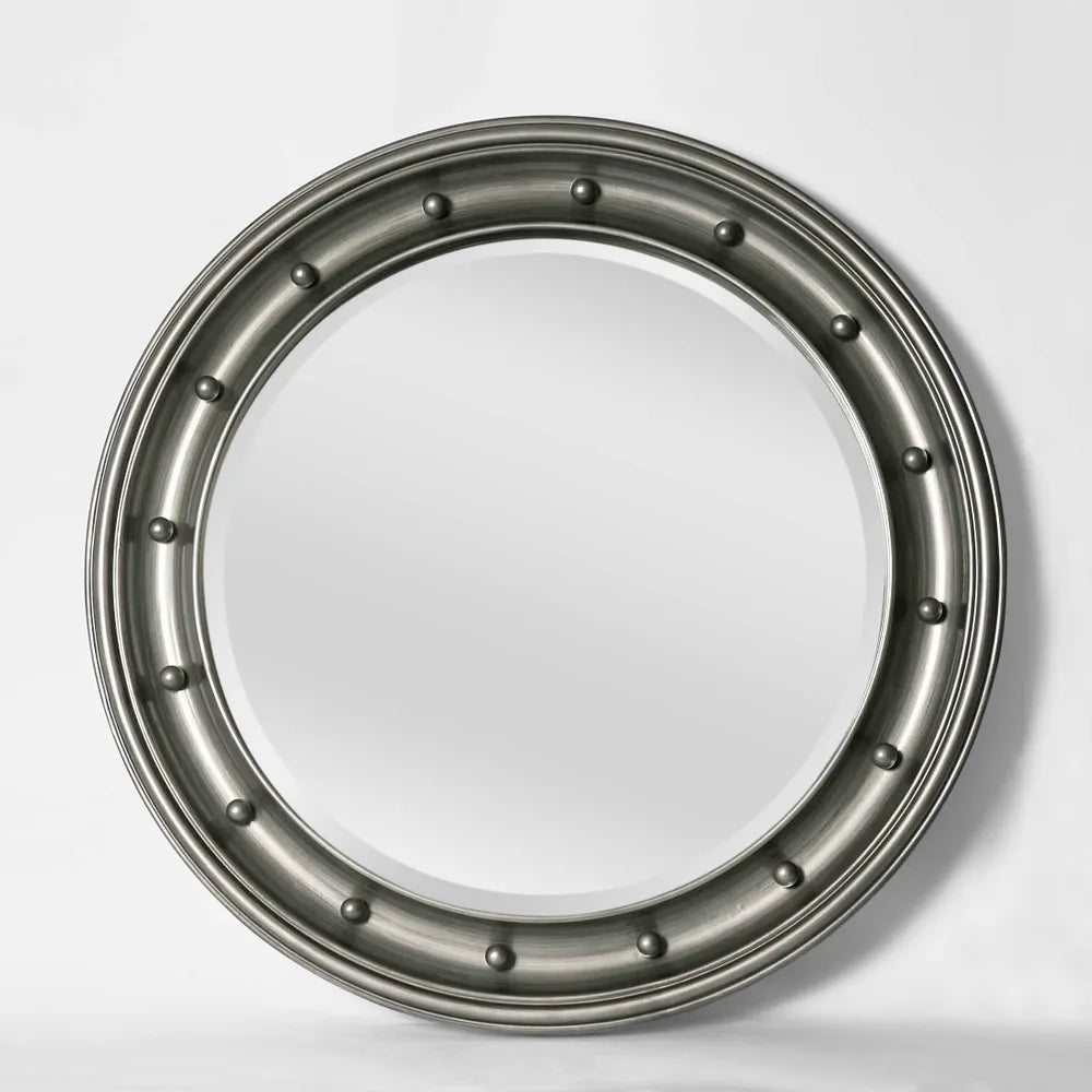 Cassia Round Burnt Silver Wall Mirror