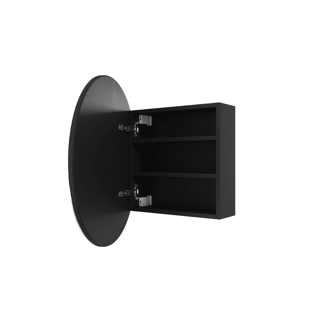 Chelsea Round Black Mirror Cabinet