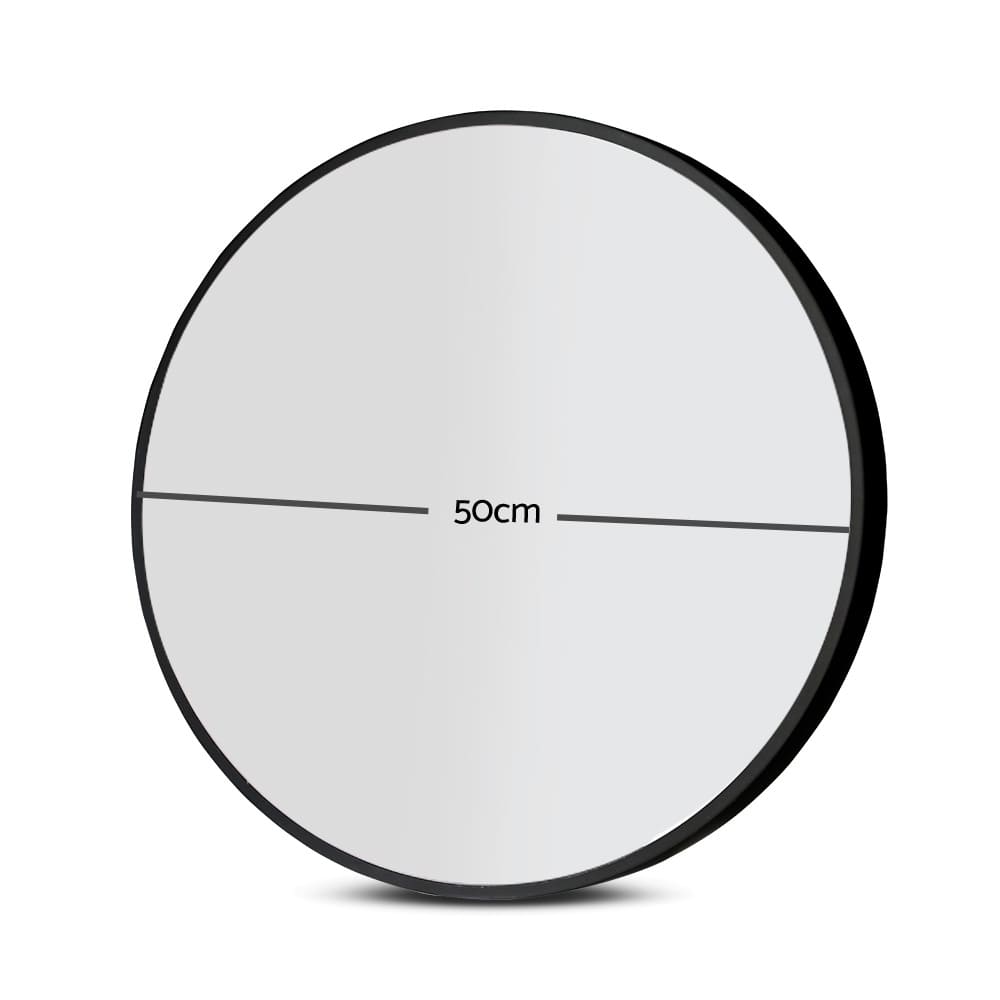 Classic Black Frame Round Mirror