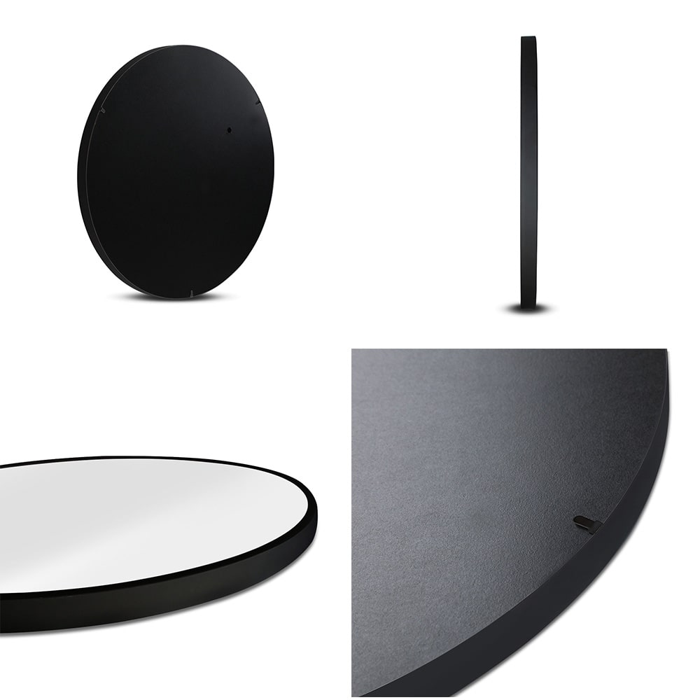 Classic Black Frame Round Mirror