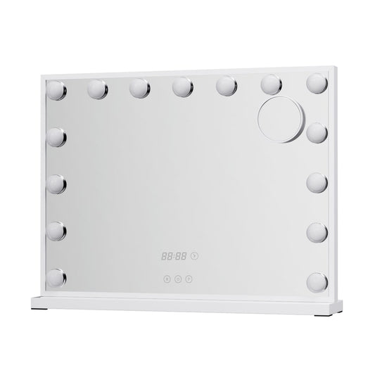 Compact White Tabletop Hollywood LED Makeup Mirror