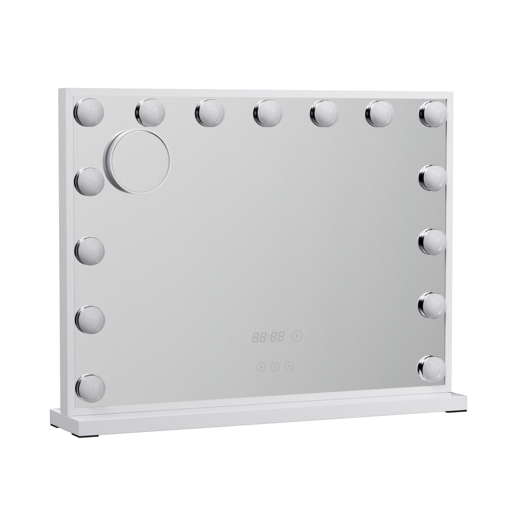 Compact White Tabletop Hollywood LED Makeup Mirror