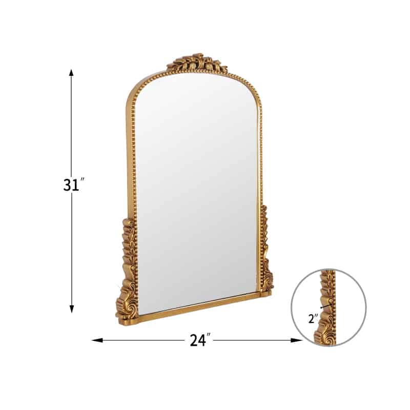 Davrin Gold French Arch Wall Mirror