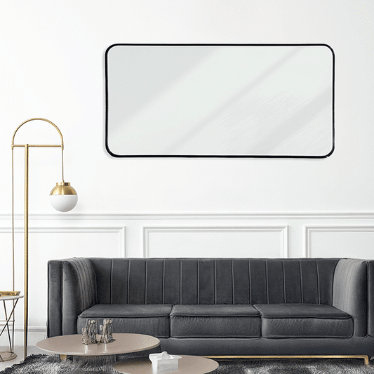 Draven Black Long Rounded Wall Mirror