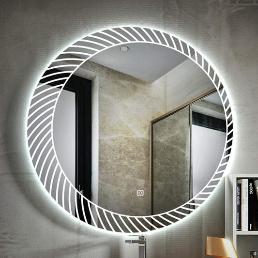 Elspeth White Round LED Bathroom Mirror