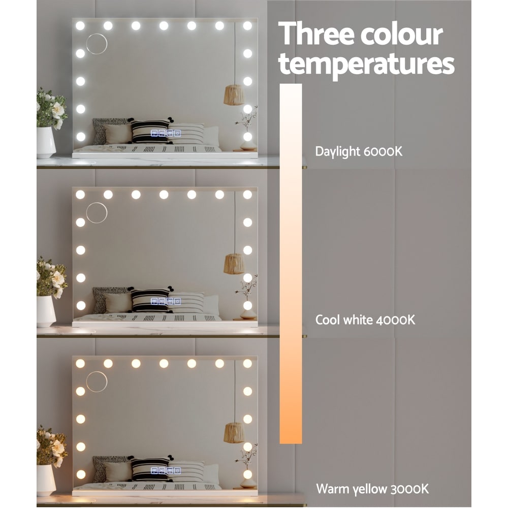 Embellir Bluetooth Hollywood Makeup Mirror 15 Bulbs 80x58cm