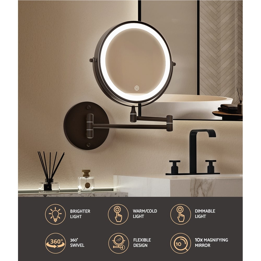 Embellir Extendable 10X Magnifying Double-Sided Makeup Mirror