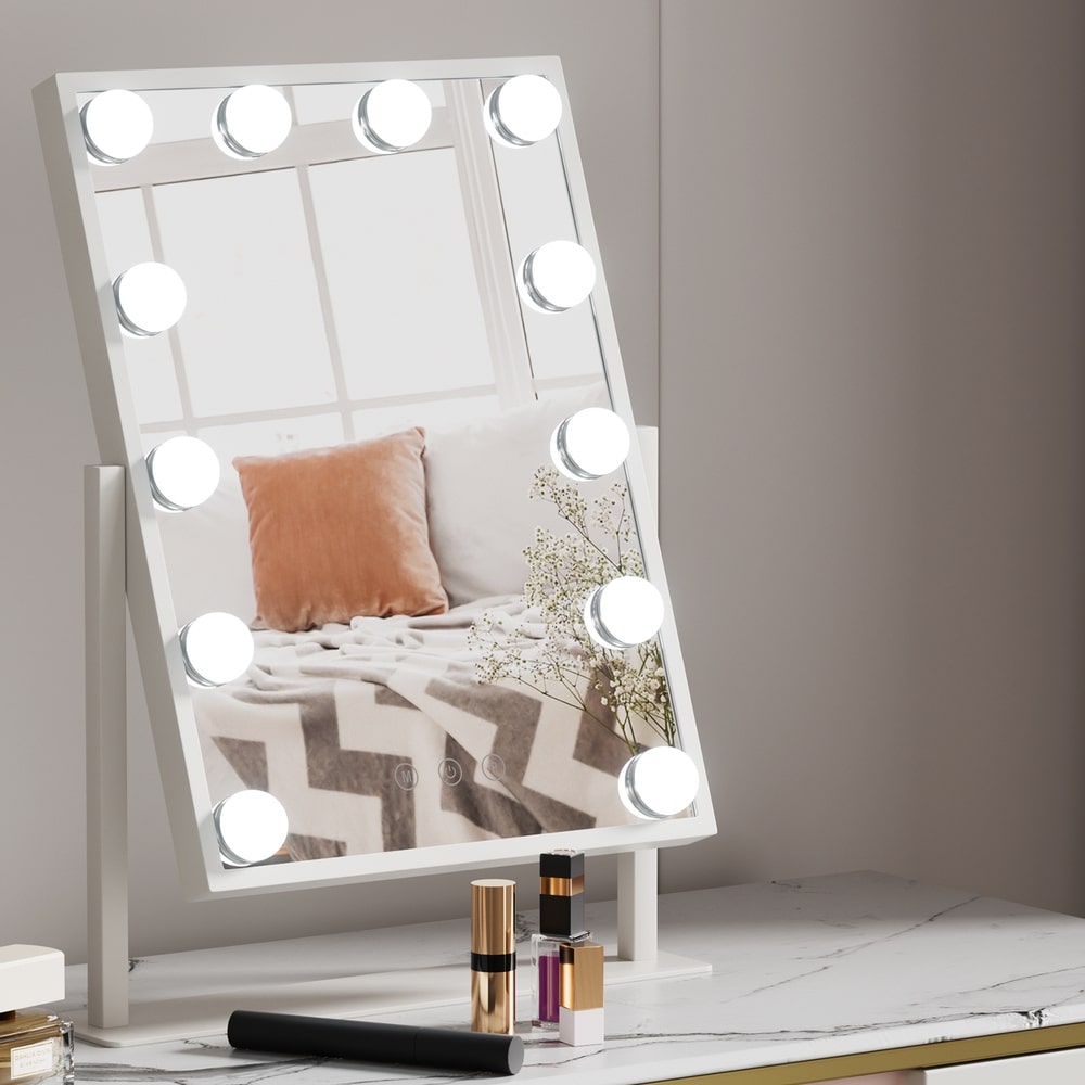 Embellir Hollywood LED Makeup Mirror With 12 Bulbs White