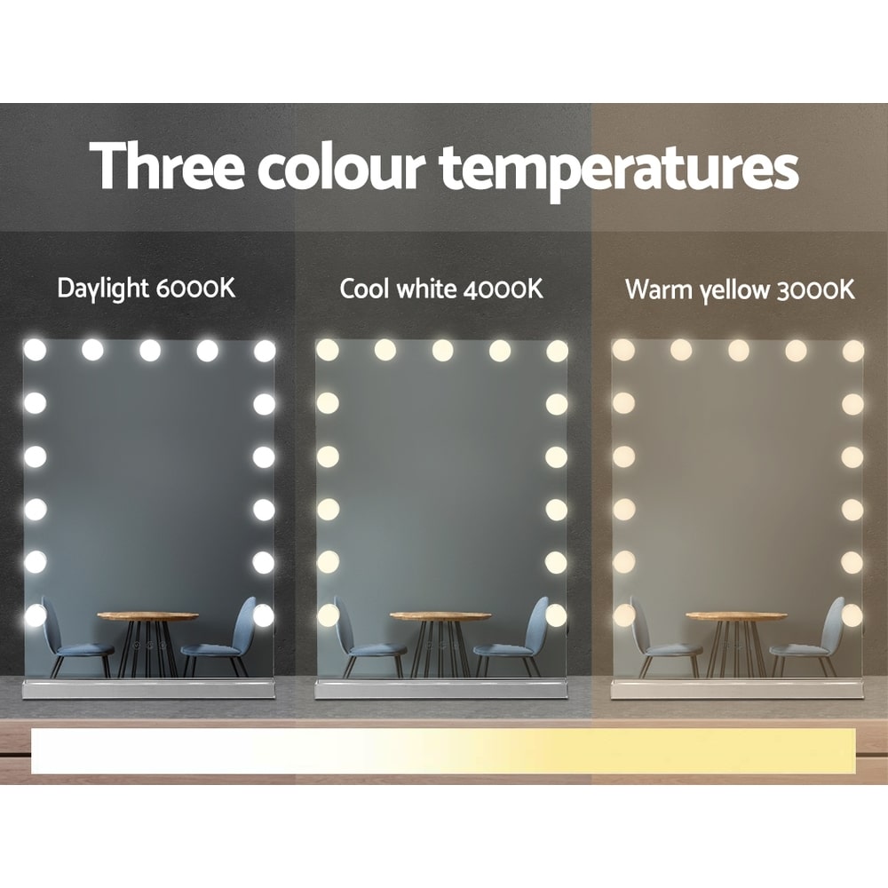 Embellir LED Hollywood Mirror With 15 Bulbs 43x61cm