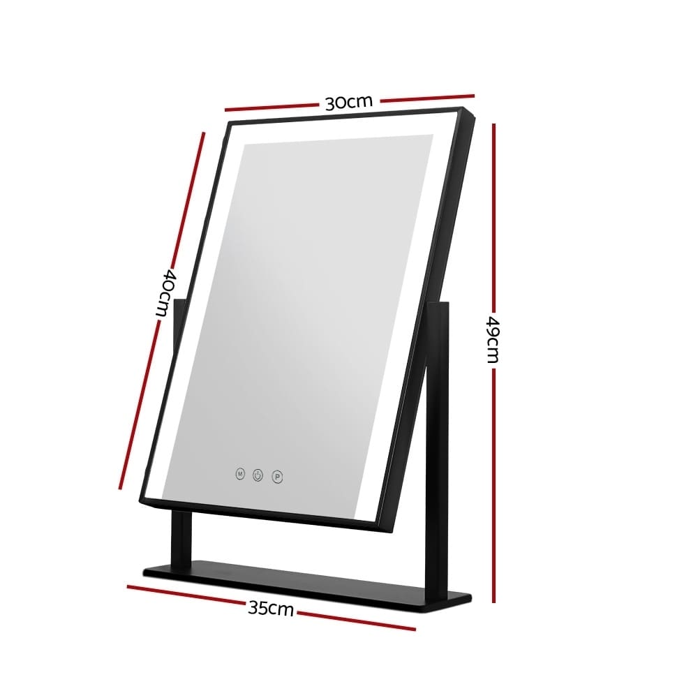 Embellir LED Makeup Mirror Black 30x40cm