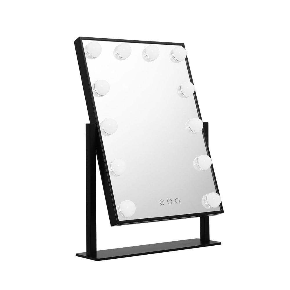 Embellir Hollywood LED Makeup Mirror With 12 Bulbs Black 30x41cm