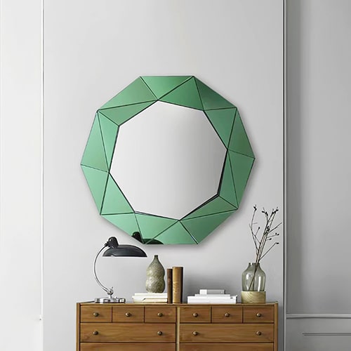 Emerald Geometry Wall Mirror