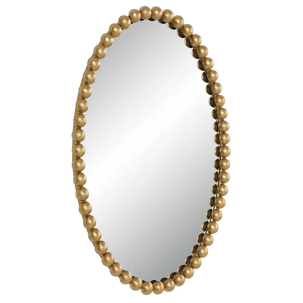 Esme Gold Beaded Oval Wall Mirror
