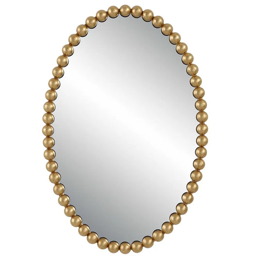Esme Gold Beaded Oval Wall Mirror