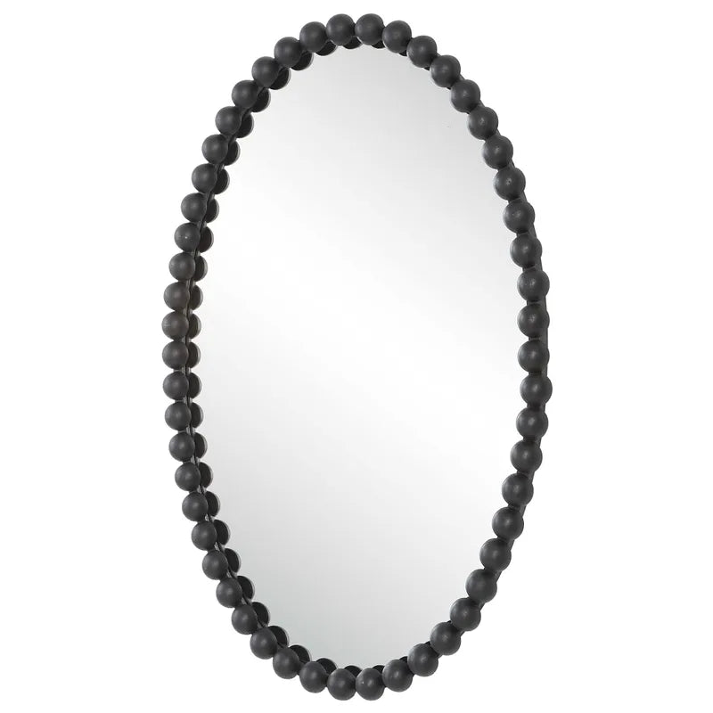 Esme Black Beaded Oval Wall Mirror