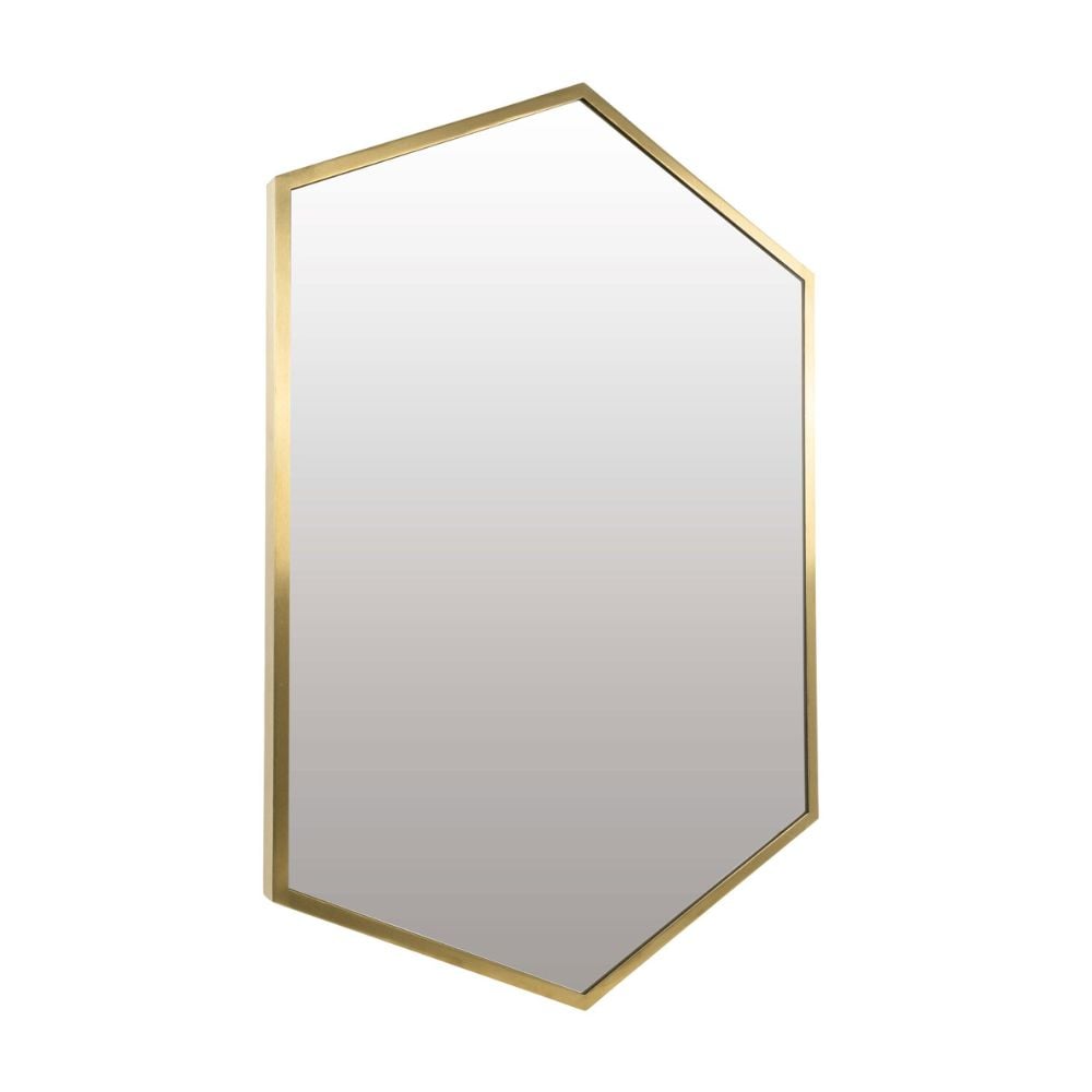 Florence Brass Gold Hexagon Mirror