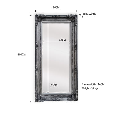 Floryn Black Ornate Full Length Mirror