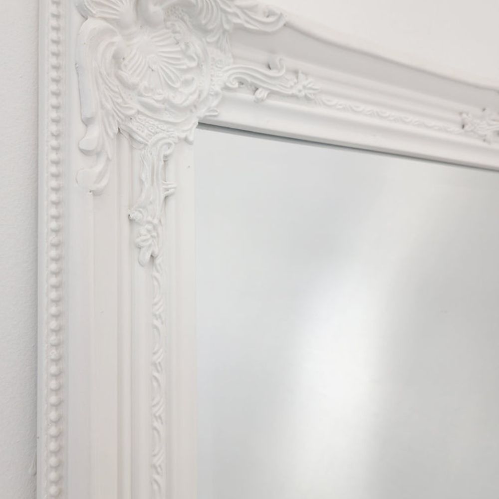 French Provincial White Ornate Full Length Mirror