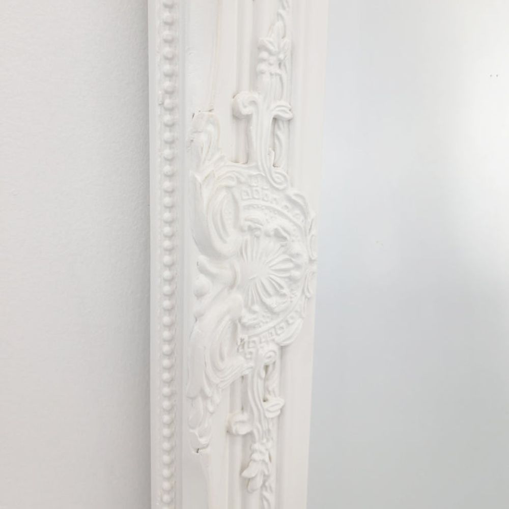 French Provincial White Ornate Full Length Mirror