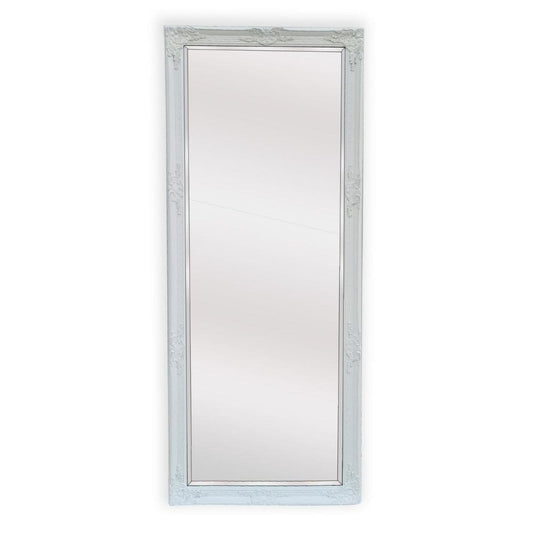 French Provincial White Ornate Full Length Mirror