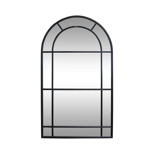 Gabrielle Black Iron Panel Arch Mirror