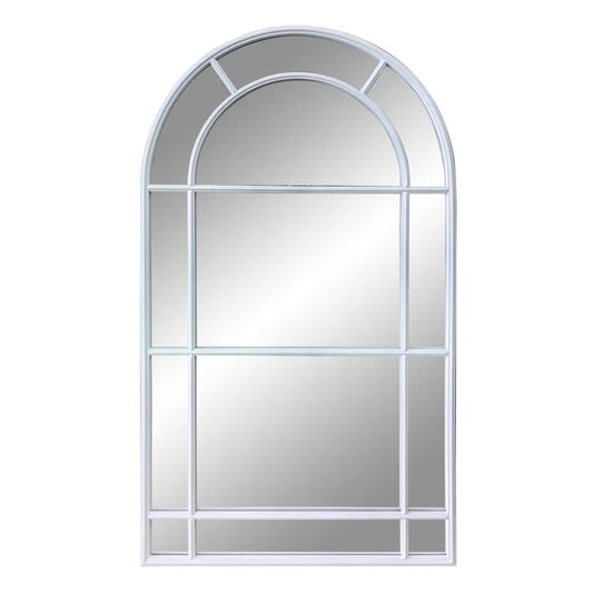 Gabrielle White Iron Panel Arch Mirror
