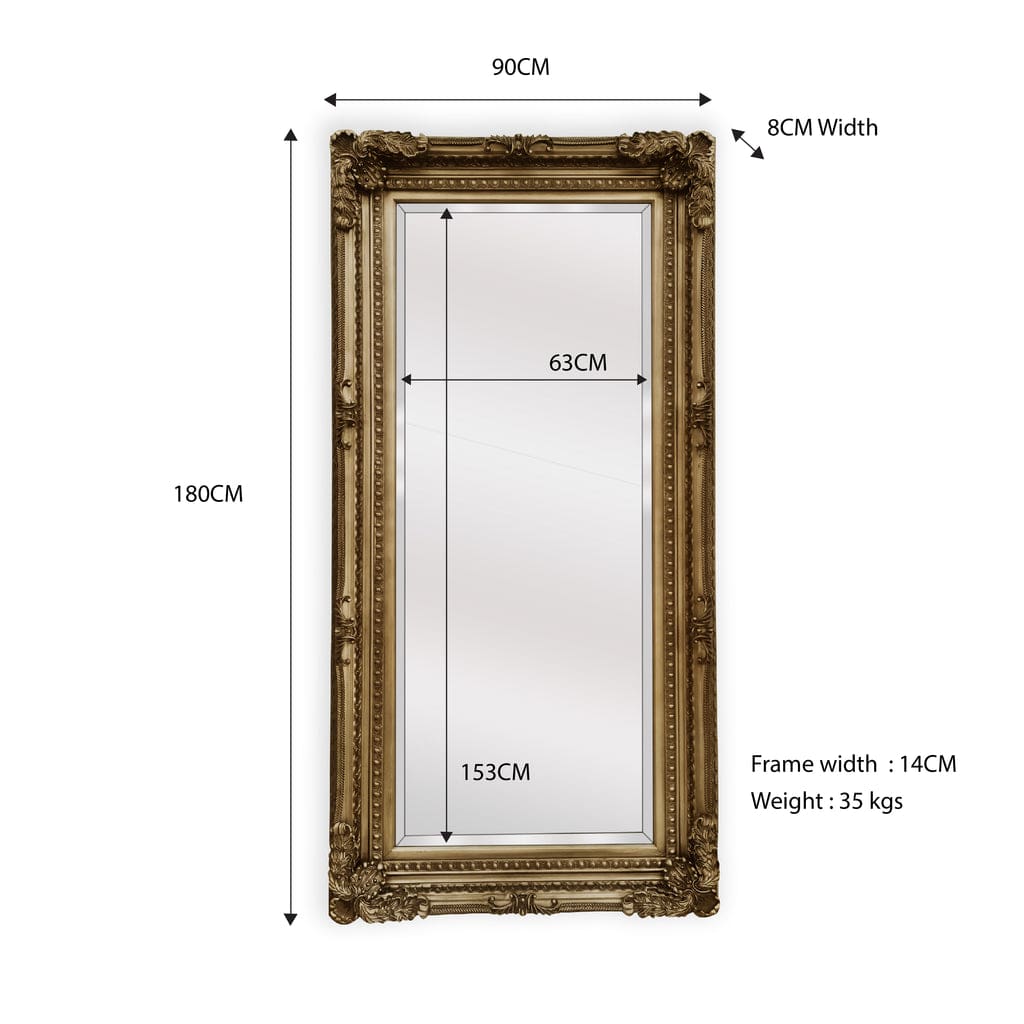 Geraldine Gold Floor Mirror