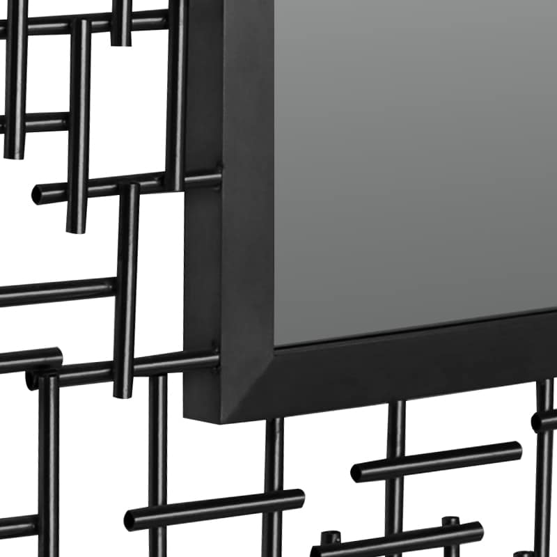 Glada Black Iron Frame Rectangular Mirror