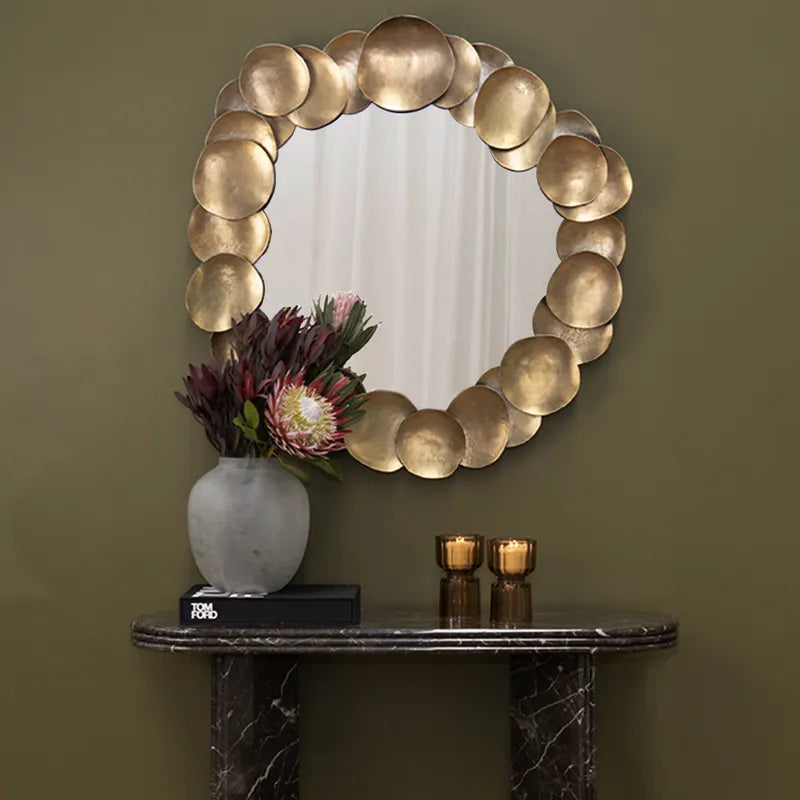 Halo Gold Disc Wall Mirror