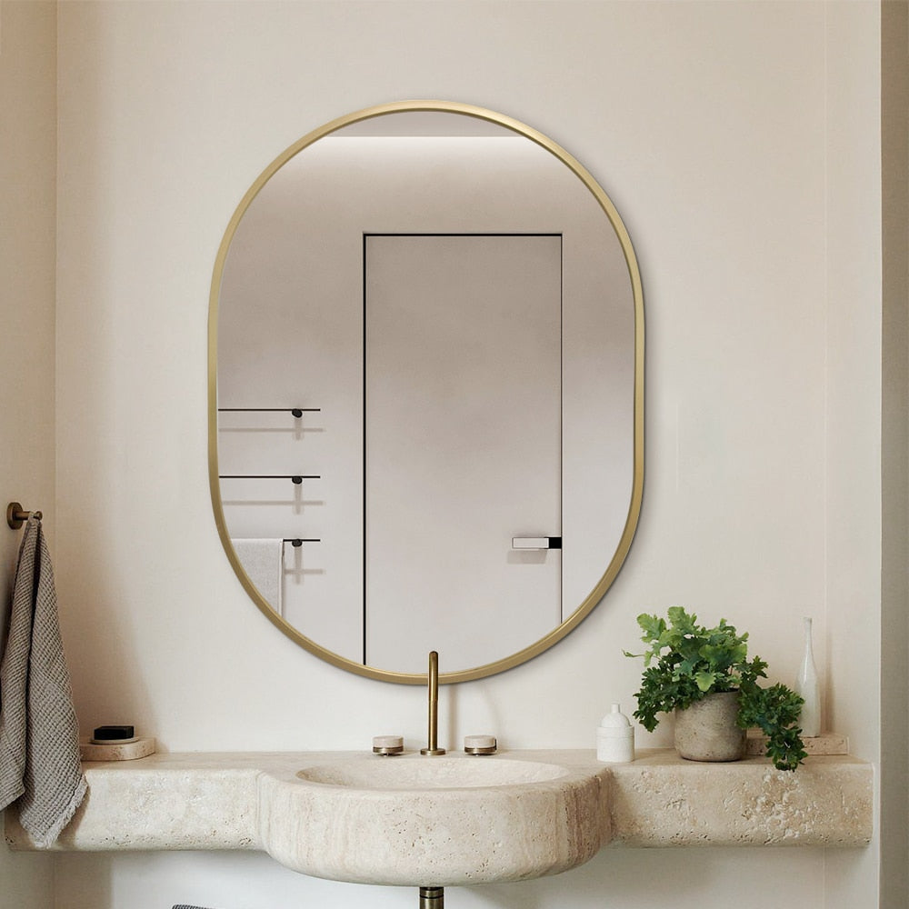 Helios Gold Framed Oval Classic Mirror