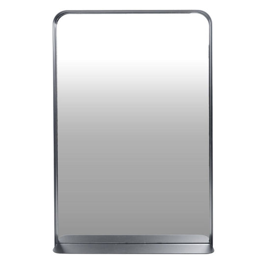 Helsinki Matt Black Bathroom Mirror with Shelf