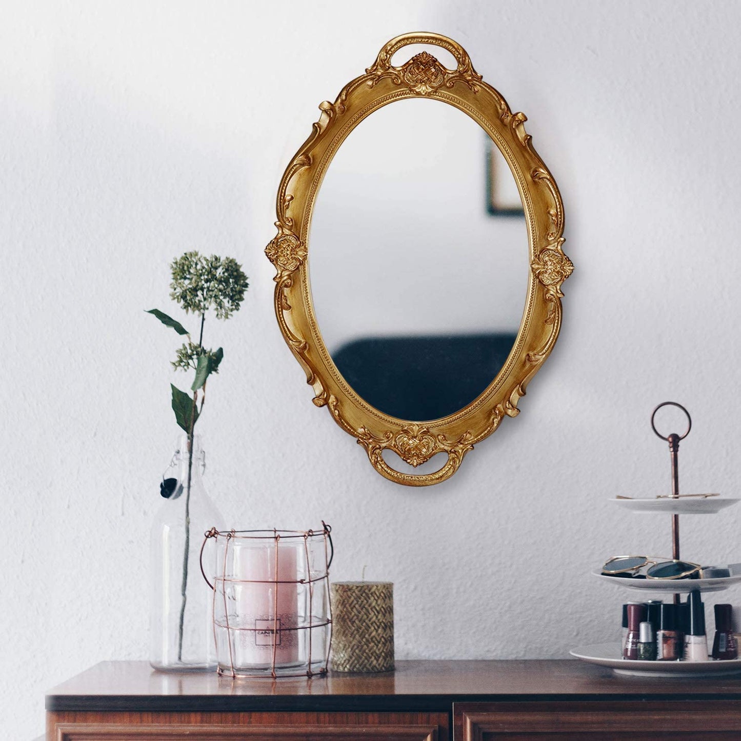 Hilda Gold Oval Mirror