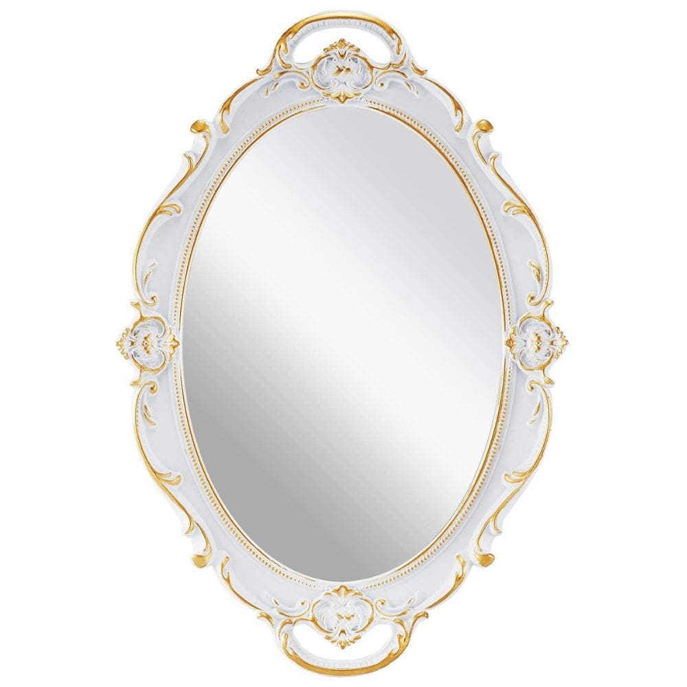 Hilda White Oval Mirror