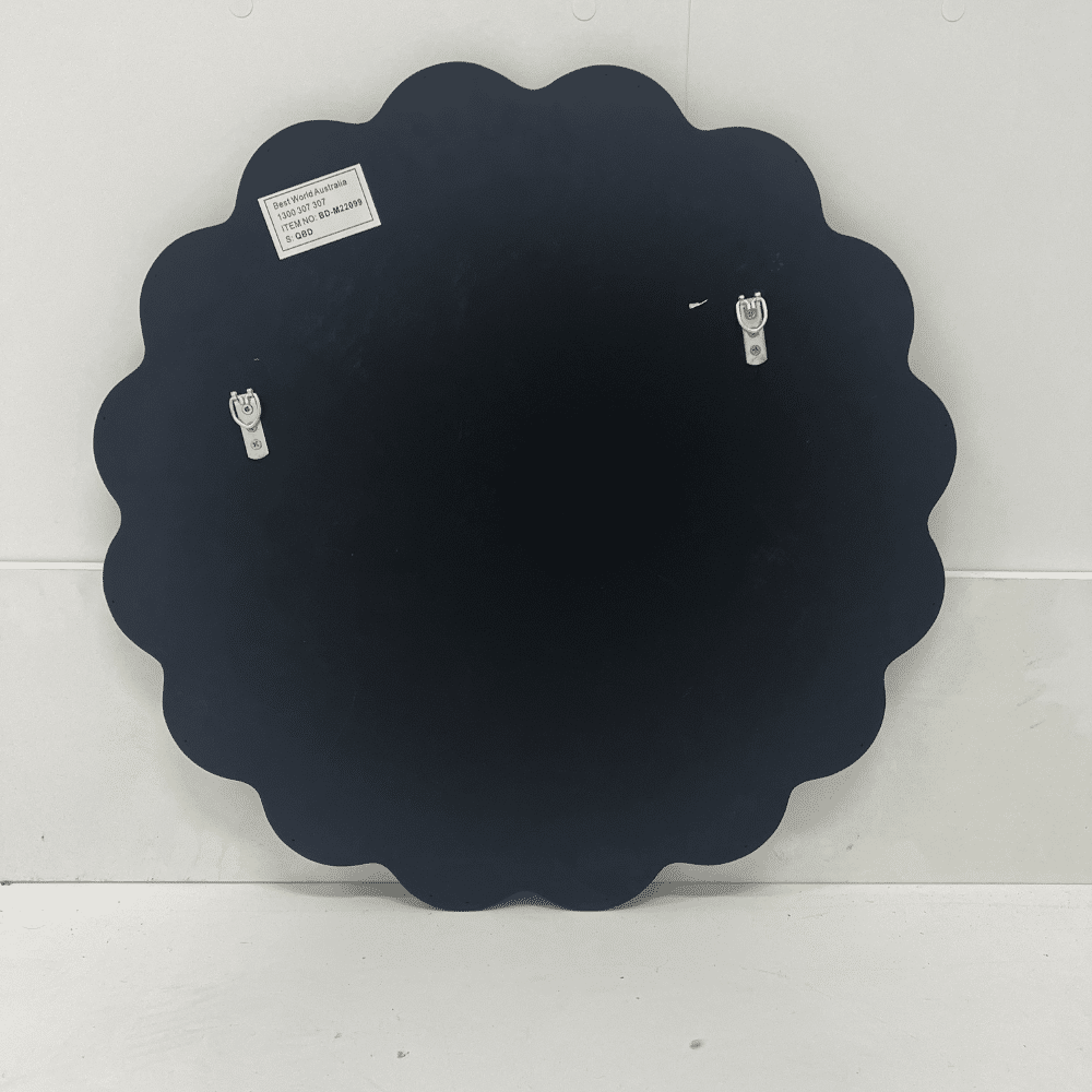 Ilyrana Black Wavy Round Wall Mirror
