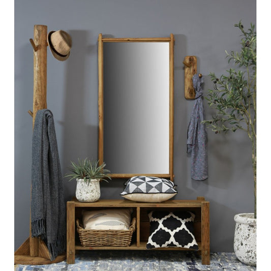 Industrie Pine Wood Wall Mirror