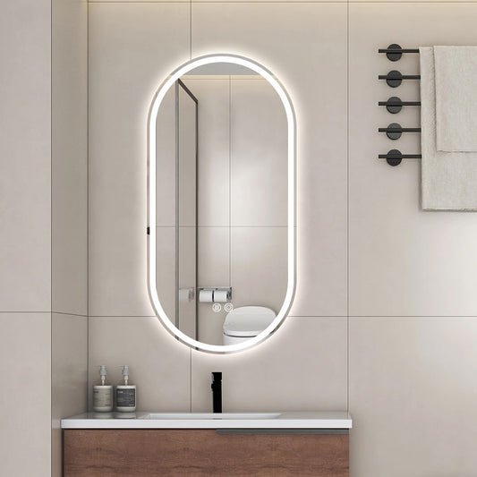 Isaine Frameless Oval LED Mirror