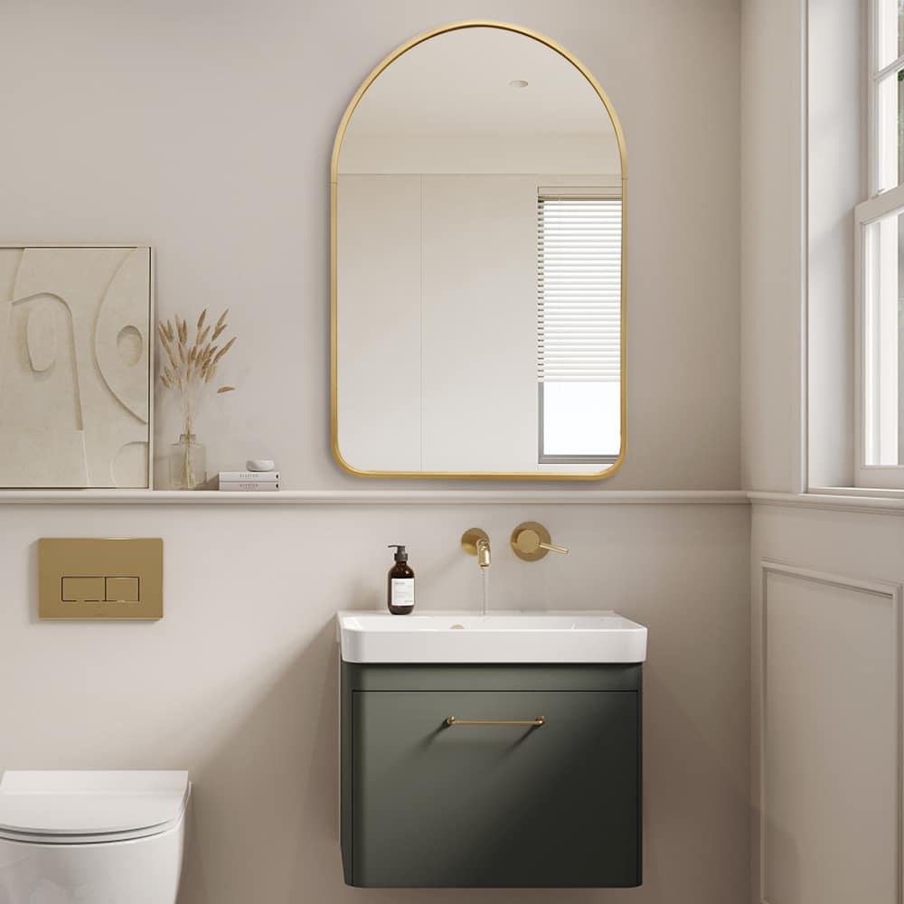 Isolde Gold Frame Arched Wall Mirror