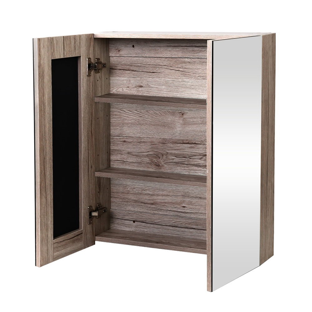 Jude 2 Door Oak Bathroom Mirror Cabinet