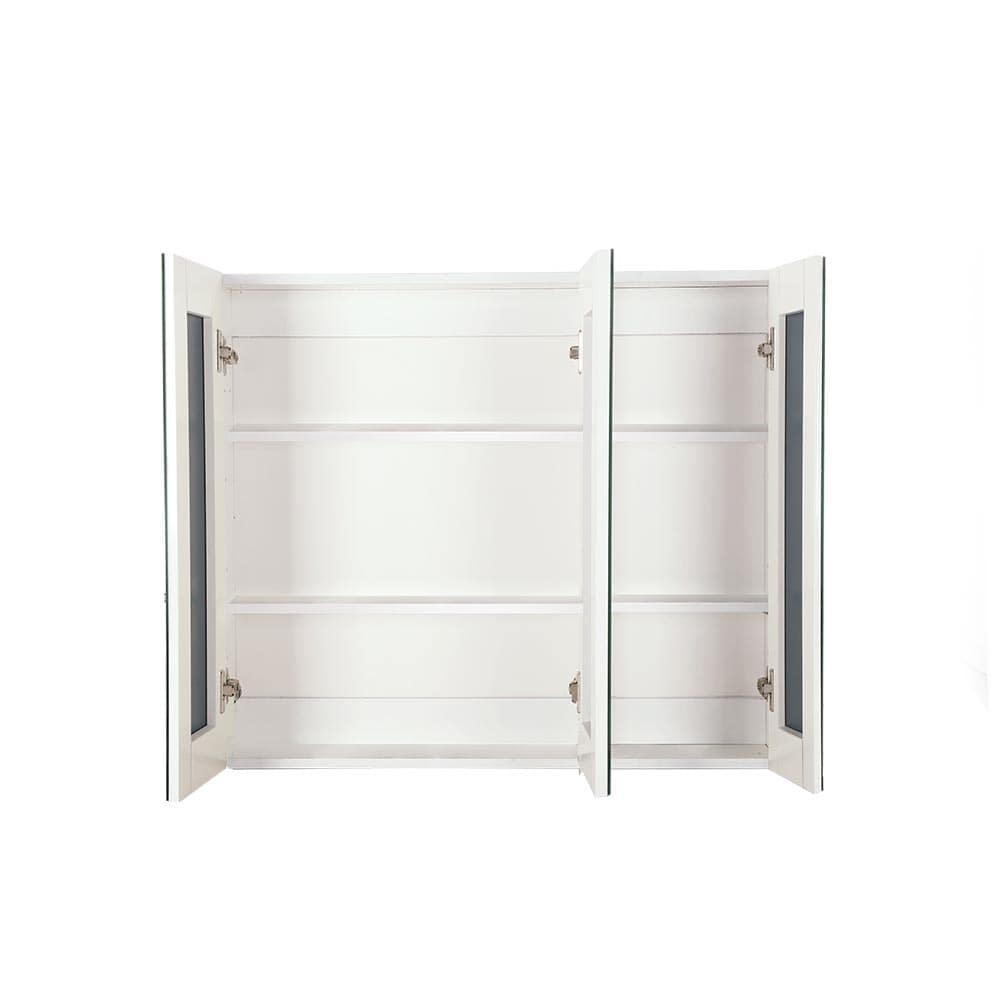 Jude 3 Door White Bathroom Mirror Cabinet