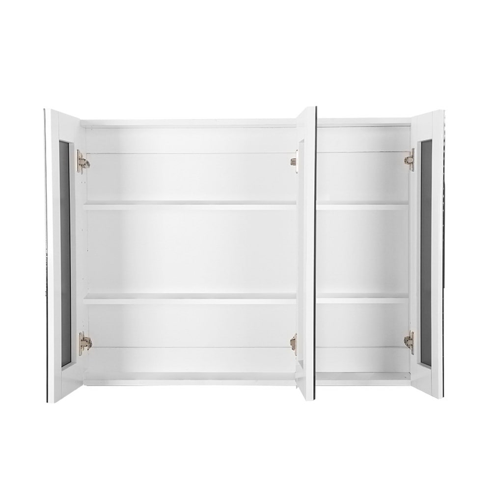 Jude 3 Door White Bathroom Mirror Cabinet