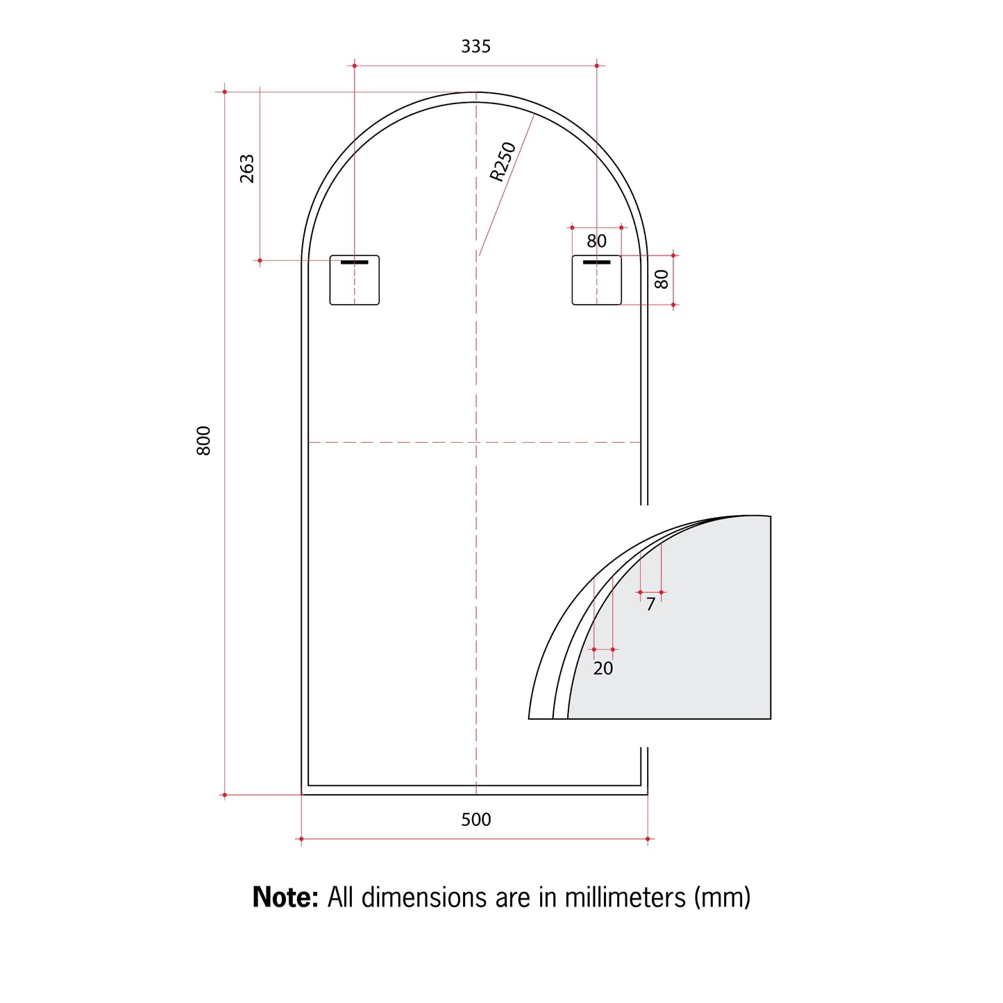 Juno Arch Gold Framed Mirror