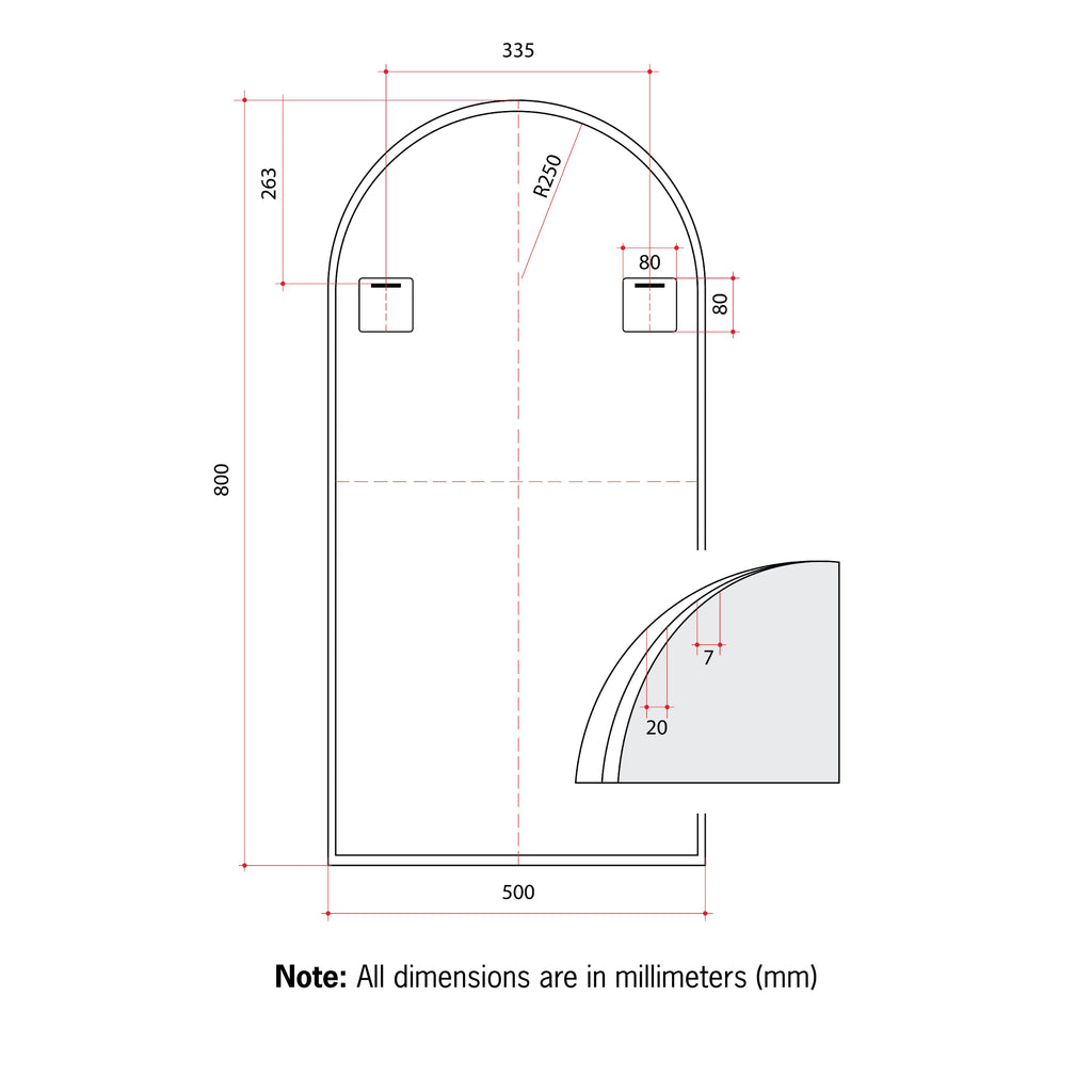 Juno Arch White Framed Mirror