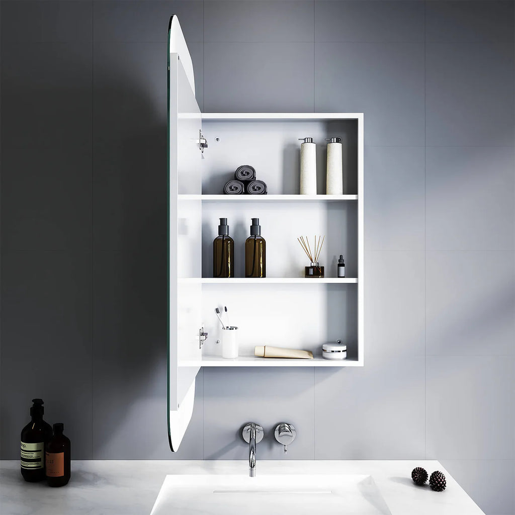 Lara White Bathroom Mirror Cabinet