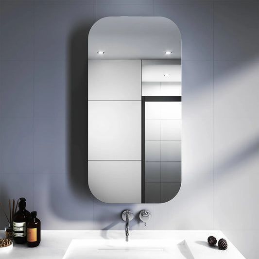 Lara White Bathroom Mirror Cabinet