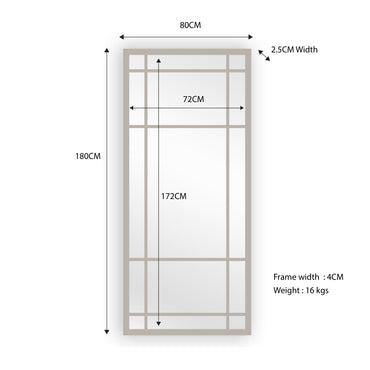 Leona Champagne Panel Floor Mirror