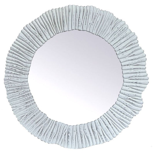 Lindia Round Carved Wall Mirror