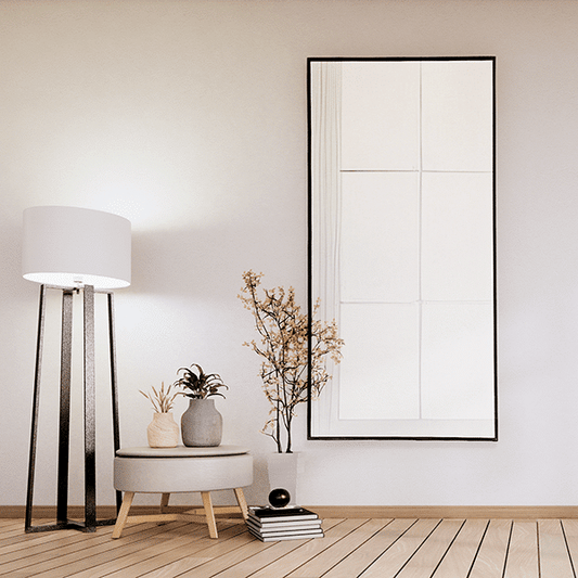 Loura Black Framed Rectangular Mirror